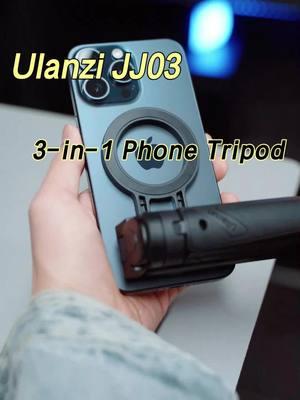 📱 New JJ03 MagSafe tripod = Bluetooth remote, desk stand, and selfie stick all in one! ✨🙌 #ulanzi#ulanzijj03#phonetripod#magneticphonegrip#magsafe#magneticphoneholder#magnetictripod#contentcreator#mobilefilmmaking