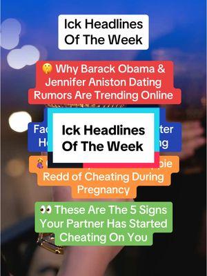 Here are this week’s headlines about cheating and relationship drama! #news #newsupdates #topheadlines #scandal #hollywood #affair #cheatinghusband #obama #barackobama #jenniferaniston #coileray #trippieredd #socialmedia #cheating #infidelity