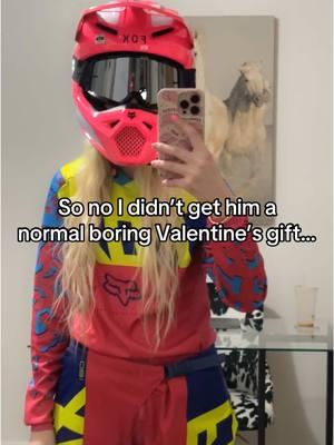 He said yes! 🥰🩷  #supercross #motocrossgirl #foxmx #motocrosslife #newgearday #ValentinesDay #valentinesday2025  #motocross #moto #foxgear #valentinesdaygift 