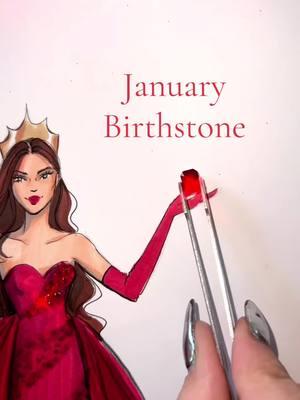 January Birthstone ❤️ #birthstones #fashionillustration #asmr #relaxing #copic 