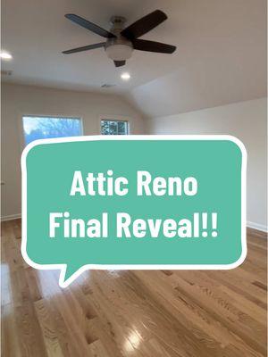 Replying to @Sam I am  It’s time for the FINAL REVEAL!!! This unused attic space has now been turned into an extended part of the clients home. With a new bedroom and bathroom they are ready to move in!  #renovation #remodel #build #construction #Home #build #projectmanagement #reveal #beforeandafter #bathroom #bedroom #floors #pm #gc  #homerenovation #attic #framing #progressvideo #residentialconstruction 