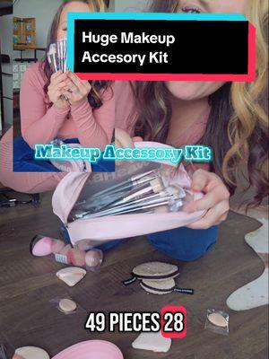 Now this is a crazy deal!! 49pc Makeup Accessory Kit for super cheap!! #makeupkit #makeupsponge #makeupbrushes #makeupaccessories #makeupmusthaves #washbag #tiktokshopfinds 