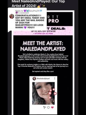 Replying to @💜🦋SexyPixy74💎🔮 Thank you nail baddies so much!! I feel so seen and appreciated!! MakarttPro really changed my life🥹😭  #littlenailbaddie#nailedandplayed#makarttpro#nails#brandambassador#brandartist#nailartist#naildesigns#fyp#foryoupage#nailtiktok#nailtok#nailtech#nailinspo 