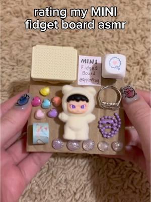 rating my mini fidget board asmr 🤏🧸 let me know if you want to see more mini fidget boards! #fidget #fidgetboard #fidgets #asmr #fyp #foryou #lowqualityasmr #sanrio #hellokitty #DIY #craft 