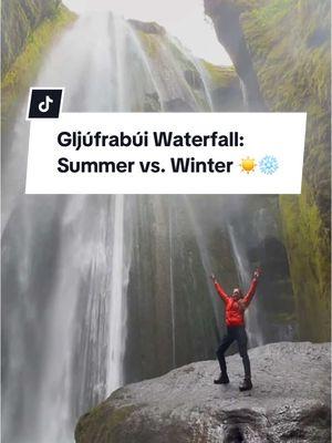 Stunning in every season, whether surrounded by ice or greenery 🥶🌱 Gljúfrabúi, the "Gorge Dweller," is a must-see on your South Coast journey 📍🇮🇸 Pro tip: Don’t forget your waterproof gear and sturdy boots! 💦 #waterfallsiniceland #bestwaterfallsiniceland #iceland #icelandwaterfalls #waterfalls #topwaterfallsiniceland #waterfallsoftiktok #waterfall #thingstodoiniceland #bestplacesiniceland #icelandtravel #amazingplacesiniceland #whattodoiniceland #icelandsights #icelandtiktok #icelandadventure #travel #foryou #foryoupage