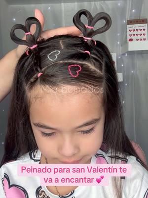 Peinado fácil rápido y bonito para san Valentín 🥰💕 #peinados  #peinadosparaniñas  #peinadosparasanvalentin #peinafosparael14defebrero ##peinadosdecorazon #fyp 