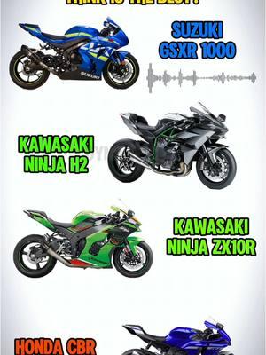 Which sound do you think is the best 🔥 #kawasakih2 #suzukigsxr1000 #ninjazx10r #cbr1000rr #exhaust #dynojet #dynotune #motorcycle #fyp 