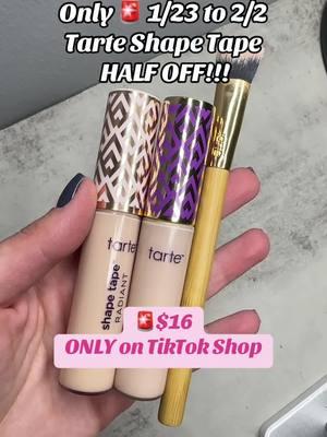 🚨50% off Tarte shape tape week is here!! @tarte cosmetics #tarte #tartecosmetics #shapetape #shapetapeweek #tarteshapetape #TikTokShop #beautyhacks #tiktokshopfinds 