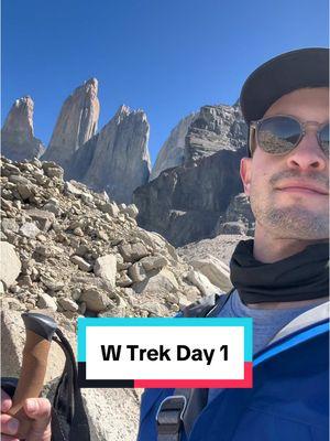 W Trek Day 1 Vlog! We’re doing the hike from West to East, starting at Central and ending at Grey in a few days. This was by far the hardest hike of the trek with a large amount of incline, but hoped that doing it with fresh legs on day 1 would make it easier! #wtrek #patagonia #torresdelpaine #patagoniachilena #wtrekpatagonia #trekking #traveltiktok #travelinspiration 