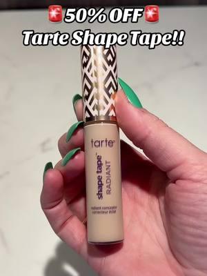 Tarte Shape Tape concealer is HALF OFF TODAY!!!! The radiant formula is my favorite- the coverage is perfect and the radiant finish is gorgeous. This is the top concealer for a reason! #tarte #tartecosmetics #tarteshapetape #tarteshapetapeconcealer #affordablemakeup #shapetaperadiant #beautydeals #tiktokshopjumpstart #shapetapeweek #tiktokmademebuyit 