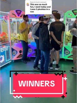 Replying to @trout We are so happy you won some plushies!!we LOVE winners❤️‍🔥. Thank you for supporting our business! . . #southfloridafair #vendors #hugearcade #clawmachines #SmallBusiness #carnielife #clawmachinearcade #japanesearcade #familyrun #bfgf #startedabusiness #etamusements #etvending #clawmachinewin 