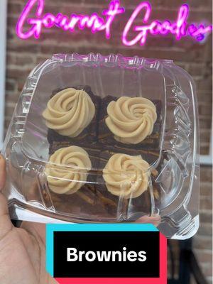 Craving something sweet? Our delicious brownies are in stock!  Choose from Fudge, Turtle, Cheesecake, or Peanut Butter flavors. Looking for an extra treat? Try our brownie bombs, available in all these flavors plus Pumpkin! Don't wait-grab yours today! #brownies #BrownieBombs #GourmetGoodies #bakery 