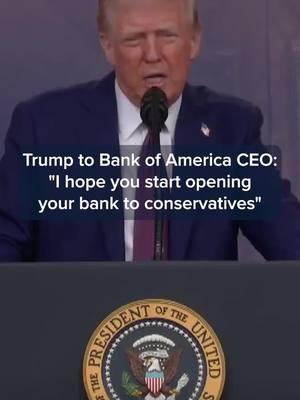 Speaking to Bank of America chairman and CEO Brian Moynihan at the World Economic Forum, President Donald #Trump on Thursday took aim at big banks, which he said were refusing service to conservatives.  Full details at the #linkinbio or tap the link on screen. #CNBC