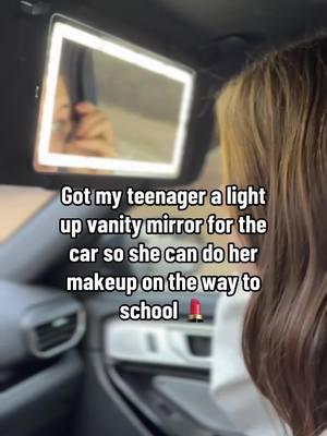 This vanity mirror for the car is genius #mirror #vanityfair #vanitymakeup #makeup #musthaves #girlies #girliesonly #tiktokshopfinds #tiktokmademebuyit #ttshop #ttshopdeals #teenager #teenagers #teenagersbelike #girlmom #girlmomlife #daughter 