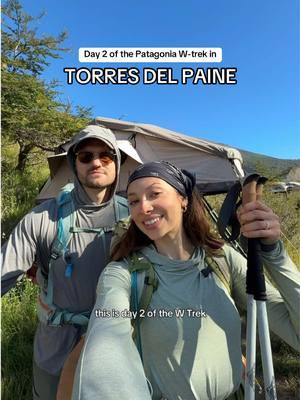 What day 2 of the W-trek in Torres del Paine National Park looks like 🥾⛰️ #wtrek #wtrekpatagonia #torresdelpaine #torresdelpainenationalpark #hikingadventures #trektok 