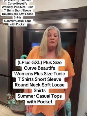 Stay comfy and stylish this summer! ☀️ Our Plus Size Tunic T-Shirts (L-5XL) feature a soft, loose fit with a round neck and cute pocket detail. Perfect for casual days or layering up! @Beautife  #Beautife #plussize #plussizesummer #curvytiktok #curvyfashion #plussizefashion #tunictop #plussizefinds #over50club #fyp #CapCut #foryourpage 