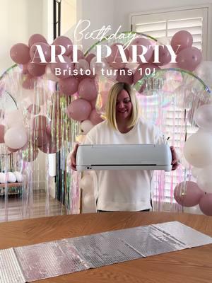 Crafting magic with my @Cricut Maker 3 and heat press for my Bristol’s 10th ‘PainTEN’ birthday party was a dream come true! 🎨 🎂✨ #ad From personalized apron party favors to the cake topper every detail was lovingly handmade to make her day extra special. The Cricut's precision and versatility allowed me to bring the theme to life, while the heat press added that perfect professional touch. 🌟 You can find the links to the Cricut products I used in my LTK, link in bio. #cricutmade #Cricut #DIYPartyDecor #BirthdayMagic #HandmadeWithLove #birthdayparty #birthdaygirl #CreativeCelebrations #CraftingJoy