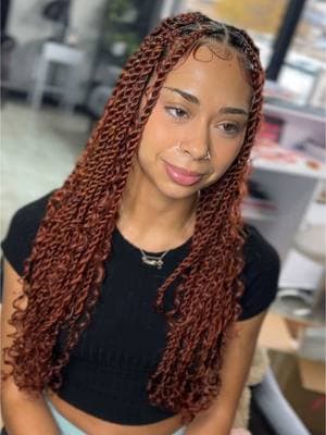 She said this the first style she ever had other than her natural hair 🤯 They came out so pretty & the color made it even better 😍 Book: Medium Island twist✨ #explorepage #atlbraider #atlbraids #feedins #smallbraids #knotlessbraid #bohoknotless #hairinspo #protectivestyles  #celebrityBraider #atlantabraider