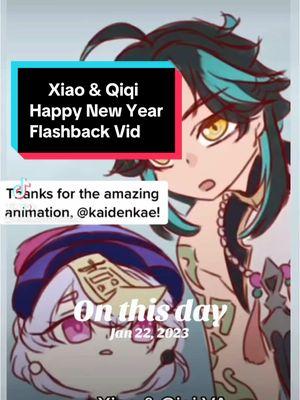 #xiaova and #qiqiva happy new year post for #throwbackthursday ! Sending love and adepta blessings with @ChristieCateVo 💜  . . . #xiao #qiqi #genshin #GenshinImpact #newyear #2025 #throwback #onthisday #anime #cute #uwu 