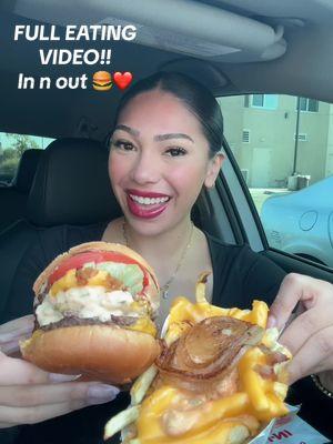 IN N OUT FULL EATING VIDEO!🍔❤️IM SHOOK W HOW BIG THAT FIRST BITE WAS OMG😂😭#innout#innoutburger#inandout#burger#giantburger#mukbang#mukbangeatingshow#mukbangshow#eatingshow#eatingsounds#eatingvideo#foodvideos#foodvideo#asmr#asmreating#bigbites#foodasmr#eatingasmr 