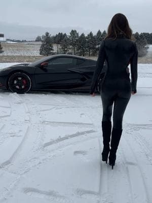 Taking my baby out for a spin #corvette #c8 #chevy #wrap #catwoman #batwoman #fyp #foryoupage #snow #winter 