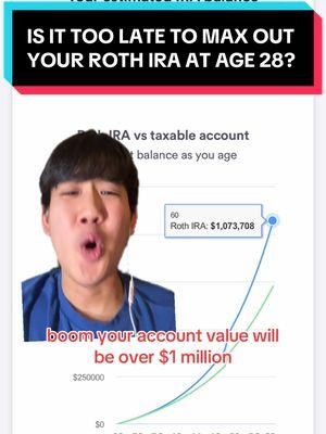 Is it too late to max out your roth ira at age 28?  Here’s why its not #greenscreen #fyp #foryoupage #financetiktok #rothira #finance #financetok 