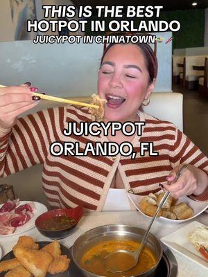 BEST HOTPOT IN ORLANDO? JUICYPOT ORLANDO. Orlando has had some of the most consecutive days of cold weather I feel like I’ve ever lived in. And that also means we are having the ultimate hotpot weather right now! If you’ve never been to Orlando’s Chinatown and gone to JUICYPOT before now would be the best time to go. If it’s your first time please try the curry broth it is the only broth I get every time I go and it’s the absolute best hotpot broth I have EVER TRIED. And I’ve had hotpot in California and New York. Nothing is beating that broth for me. Let me know if you’ve been and share this with someone that has to go on a hotpot date with you ! #orlandoeats #orlandofood #orlandofoodie #bestoforlando #thingstodoinorlando #orlandoschinatown #hotpot 