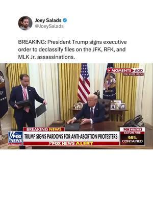 BREAKING: President Trump signs executive order to declassify files on the JFK, RFK, and MLK Jr. assassinations. This is huge! #johnfkennedy #robertfkennedy #martinlutherkingjr #donaldtrump #presidenttrump #politics #news #joeysalads #republican 