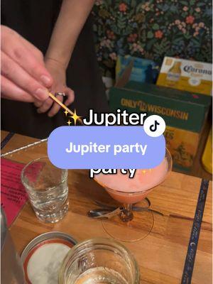 NYE on Jupiter with astrology cocktails, luck games and lucky charm bags ✨👽 #partyplanning #partyideas #hosting #jupiter #nyeparty #newyearseve #astrology #zodiac #zodiaccocktails #astrologytiktok #manifest #jupitersigns 