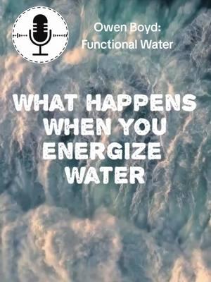 What happens when you energize water? This is the part that normally starts breaking the logical left brain, where water gets "woo" (shifts past what we were told as kids) It no longer is just H20, but constantly shifting and morphing. If you have an ionizer, or hydrogen water generator, you can concentrate the OH and H2 (Molecular Hydrogen) into the drinking water and get a potent antioxidant in your water. But restructuring the water does things we cant measure with a meter and quite a lot of the health effects of Electrolyzed Reduced Water or Functional Water comw from the molecukes being restructured, the energy this frees up in the cell, and the rapid rate of intake... Essentially hydration. Comment "Functional" and I'll send you a link to the full episode with Owen Boyd of Toppen Health.  #functionalwater #water #healthywater #tapwater #hydrogenwater #hydration #structuredwater #restructuredwater #molecularhydrogen #ionizedwater 