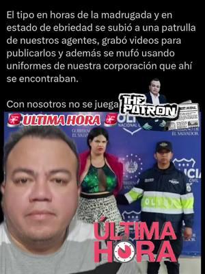 NO JUEGUEN CON NOSOTROS ❌ Hemos capturado a Hamlet Rafael de paz escobar, tiktoker travesti conocido como "LA ROMINA". El tipo en horas de la madrugada y en estado de ebriedad se subió a una patrulla de nuestros agentes, grabó videos para publicarlos y además se mufó usando uniformes de nuestra corporación que ahí se encontraban.  Con nosotros no se juega.#noticias #ultimahora #enterese #quepasa #travesti #transexual #elsalvador #plancontrolterritorial #🦅🇺🇲thepatron🇺🇲🦅 