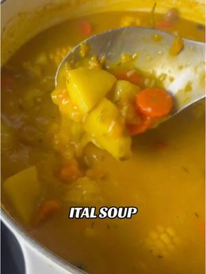 Rich ital soup for the cold weather 🥶  Here’s what I used: Pumpkin (calabaza squash) Caribbean sweet potatoes (aka boniato) Yellow yam Yukon gold potatoes  Carrots Corn Garlic Pimento Scallion Thyme Scotch bonnet peppers Pumpkin soup packet Cock soup packet Coconut milk While wheat flour Salt to taste Plenty water . . #italsoup #jamaicansoup #jamaicanfood #fasting #21dayfast #vegan #vegansoup #typhaniecooks