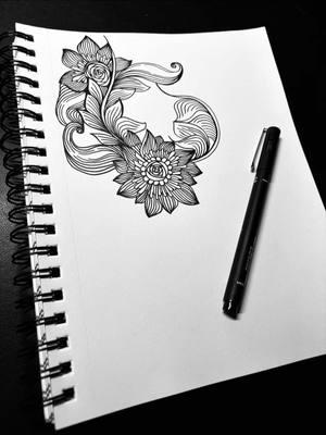 "Every blank page holds the promise of new ideas waiting to bloom."  Starting a new page always feels like a quiet adventure. Enjoy this part one drawing zen doodle lined flower.  #zentangleinspiredart #zendoodling #zendoodleflowers #zentangleartist #drawingprocessvideo #drawingtherapy #fyp 