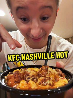 New KFC NASHVILLE HOT BOWL🔥 #kfc #fastfood #mukbang #foodreview #spicy #nashvillehotchicken #macandcheese #spicy @KFC 