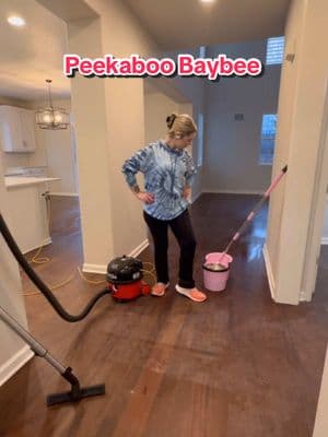 Construction Cleanin ain’t got nothin on Allisonscleanin! Let’s gooo baybee! #cleaninglady #peekaboo #mopping #spinmop #cleaningmotivation 