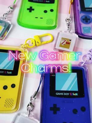 Here’s a look at our new gamer charms! You can mix and match between different consoles and cartridges!✨ Let me know what combo you would make!🎀 #gameboy #gamer #GamerGirl #gameboycolor #pokemon #pokemonyellow #pokemonred #zelda #kirby #hamtaro #tetris #retro #retrogames #retrogaming #phonecharm #acryliccharm 