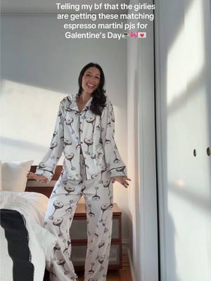 I love being a girl and getting excited about these things☁️💘 #galentinesday #ValentinesDay #espressomartini #pjs #matchingpjs #girls #galentinesparty #sleepover #comfy 