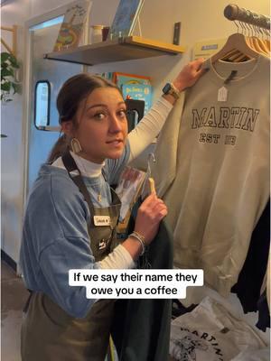 If we say their name they owe you a coffee #barista #customerservice #martintn #martin #coworkers 