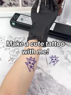 How to make a cute tattoo using Phomemo M08F Tattoo Printer✨✨ ✍️Deep Color Tattoo Imaging ✍️Inkless ✍️Bluetooth Connection 🍄Smart Phomemo App 🔍Mobile & Desktop Compatble 🔗 in bio #phomemo #minitattoo #tattooartist #tattoo #tattoogirl #tattooprinter  #tattooideas #tattooist #tattooing #tattoobeginner #tattoolovers #tattooforyou #tattooideasformen #tattoodesign #gift 