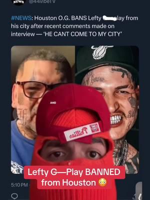 LA rapper Lefty has now been banned from the city of Houston Texas after his recent interview stating that he had fell out with the whole city and its artists. He mentioned artists like ThatMexicanOT, DeeBaby, BrickWolfPack and SPM. Juan Gotti said that Lefty is no longer welcome and is actually banning him from his city. #lefty #hiphopculture #houstontexas #spm #44vato 