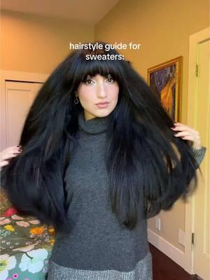 SAVE THIS VIDEO so that you know which hairstyle to wear with your sweaters! ❄️✨ #hairstyleguide #sweaterseason #hairstyle #hair #hairtok #hairtutorial #fashion 