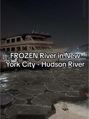 Frozen Hudson River in New York City 🥶  When was the last time you have seen Hudson River Frozen?? #thenycwalkingshow #newyorkcity #newyork #nyc #manhattan #polarvortex #frozen #frozenriver #ice #hudsonriver 