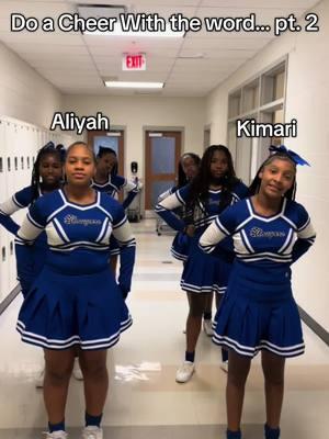 Do a cheer with the word… pt. 2 with our junior high cheer team😂💙 #clarkcougarscheer #middleschoolcheer #blackcheertiktok #cheerleadersoftiktok #cheerleading #cheersisters #teambonding #cheersisters4life 