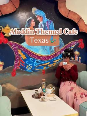 🧞‍♂️✨Aladdin Coffee/Tea Bar in DFW @aladdin_cafe23 in @visitrichardson_tx is one of the coolest places in TX to grab an amazing cup of coffee. Although I was originally drawn to this place for their ~enchanting~ vibe, I was amazed by their unique food items. 🫖 You can try things like coffee on sand, dessert coffee, or go big and grab a shareable Aladdin tray for a fun breakfast! Comment “Link” and I’ll send you my full list of the best things to do in Richardson, TX 🗺️💓 #texastravel #txtravel #richardsontexas #dfw #dfwrestaurants #dfwcoffee #texastravelblogger #richardsontx