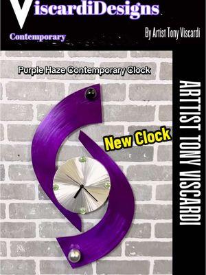 Purple Haze new Contemporary Clock by artist Tony Viscardi see more #tonyviscardi #viscardidesigns #ContemporaryArt #Clock 