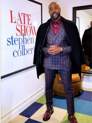 @Morris Chestnut’s fashion is far beyond elementary, my dear Watson.  Catch the star of @Watson CBS tonight on #Colbert!