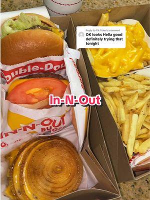 Replying to @Tik Toker don’t worry I eat the leftover tomato and onions with my fries after 😋 #InNOut #InNOutBurger #FlyingDutchman #WholeGrilledOnionWrap #TomatoWrap #AnimalStyle #InNOutSecretMenu #Foodie #FoodTok #StopTheTikTokBan #TikTokBan 