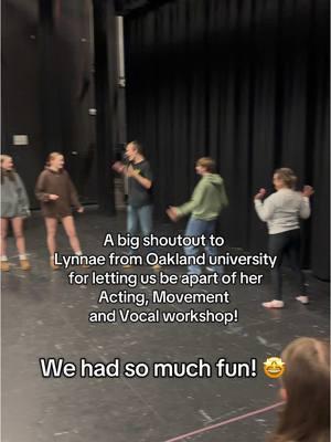 We learned so much and we are so excited to start our Spring show soon!! 🤩 #musical #musicaltheatre #theatre #theatrekid #theatretok #springshow #acting #movement #vocals #energy #passtheenergy #warmups #training #broadway #workshop #stagecrew #stagemnager #oakland #oaklanduniversity #highschooltheatre #nonegativevibes #nonegativetalk #ineedahero @OaklandU 