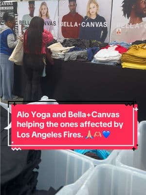 @Alo Yoga and @BELLA+CANVAS helping out to the ones affected by Los Angeles fires. See whole video for information and location. Prayers to everyone who have been affected and that are struggling with housing. 🙏🏼🫶🏼💙 #Alo #AloYoga #BellaCanvas #LosAngeles #Fires #California #LA #LosAngelesFire #CaliforniaFire #PalisadeFire #AltadenaCalifornia #FYP #fypシ #ParaTi 