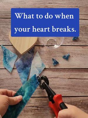 This is the story behind one of our most popular craft parties. We started teaching broken heart mosaics many years ago and every class we've offered has sold out. A heartbreak can be so painful but somehow it gives me hope when I think about my heart building back stronger. as always, follow for more and check out the craft teacher's club  ❤️ #craftclass #diystainedglass #crafter #valentinescrafts 